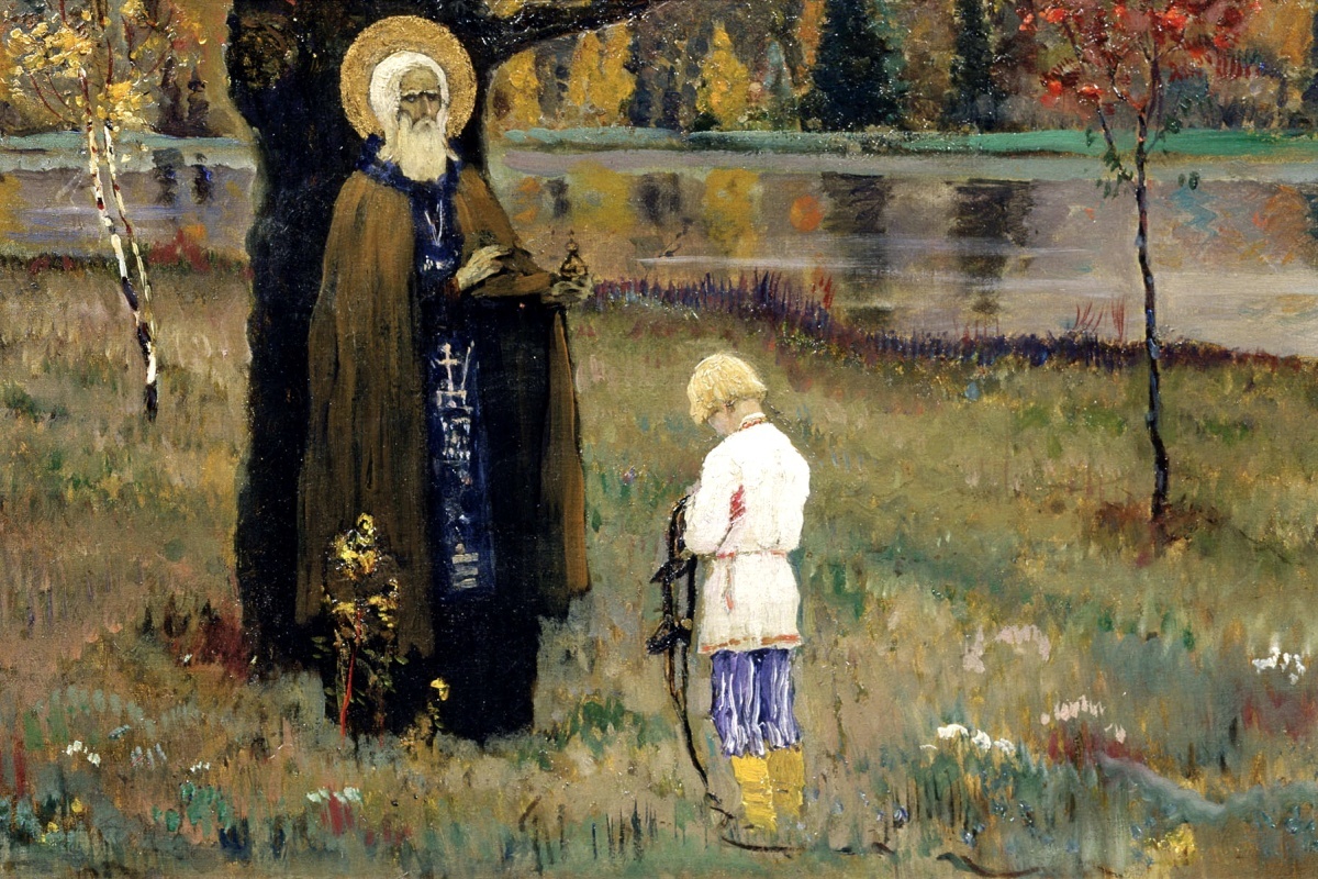    М. В. Нестеров. Видение отроку Варфоломею. Эскиз. 1889 г. / из архива журнала "Родина"