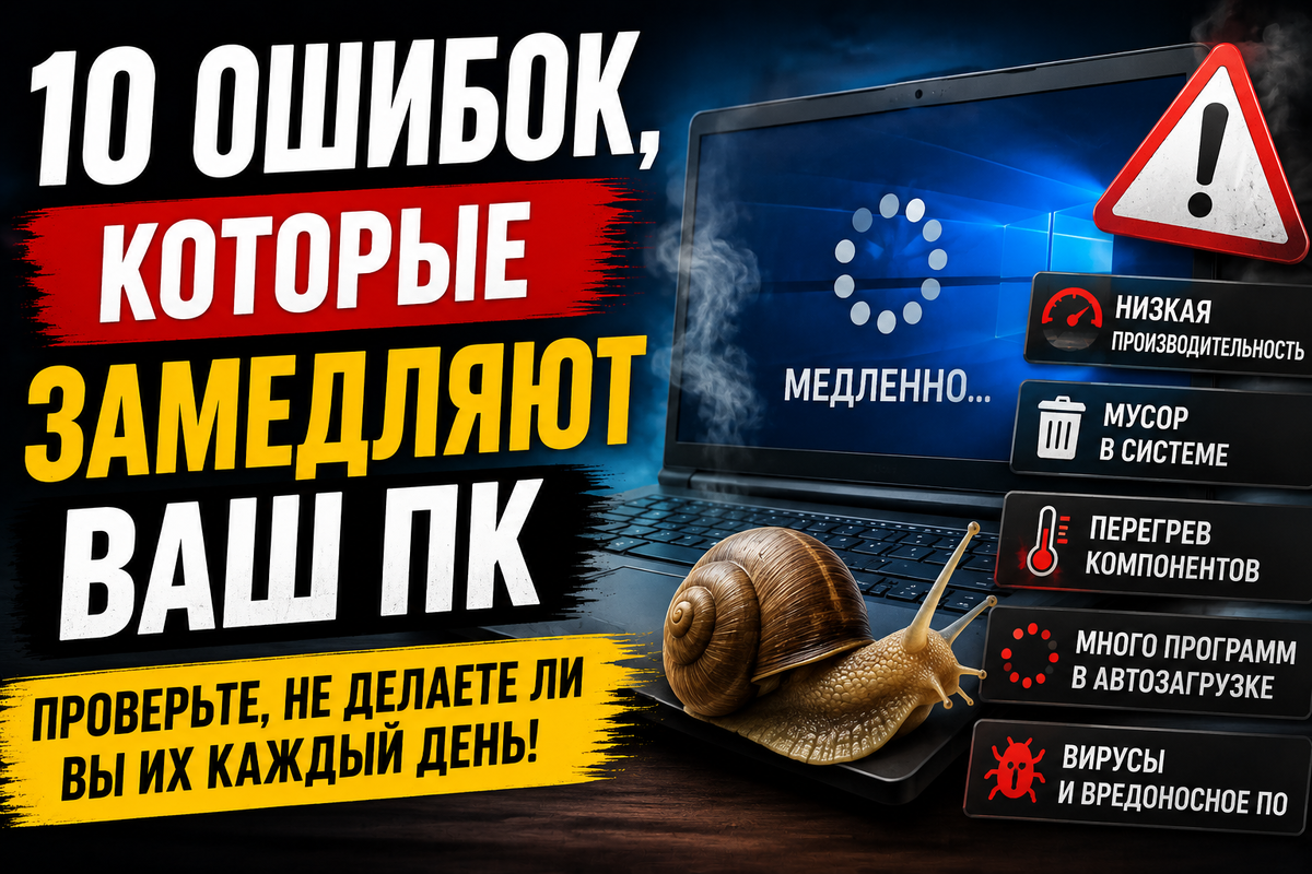 10 ошибок, которые замедляют ваш ПК большинство пользователей делают их каждый день