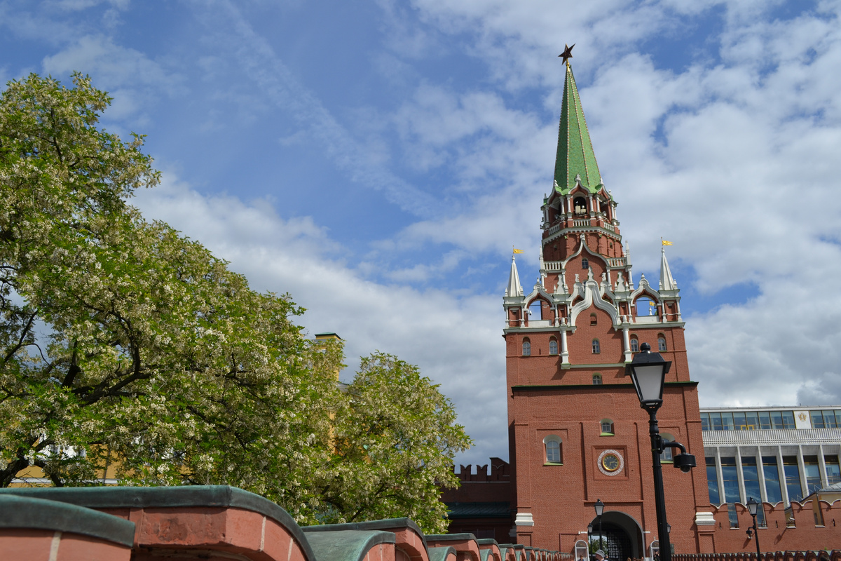 Москва, Кремль, переход через по Троицкому мосту к Троицкой башне и к Соборной площади. Фото автора канала 