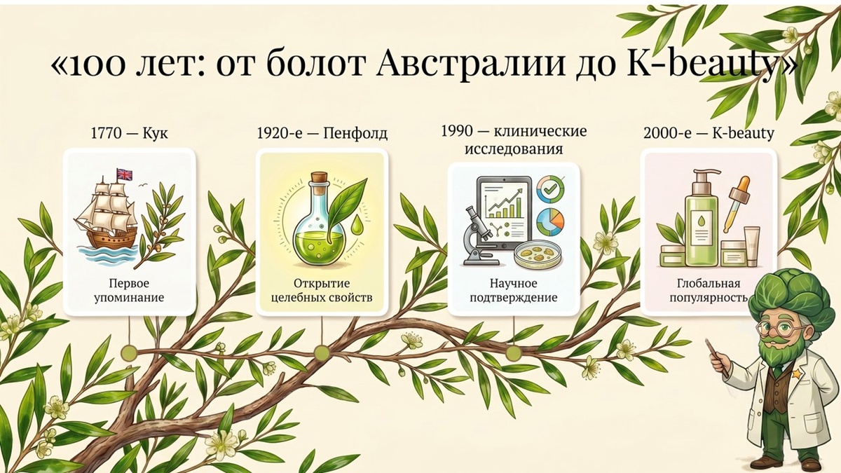 От австралийских болот до корейской лаборатории: больше ста лет чайное дерево шло от народного средства к ингредиенту в составе K-beauty