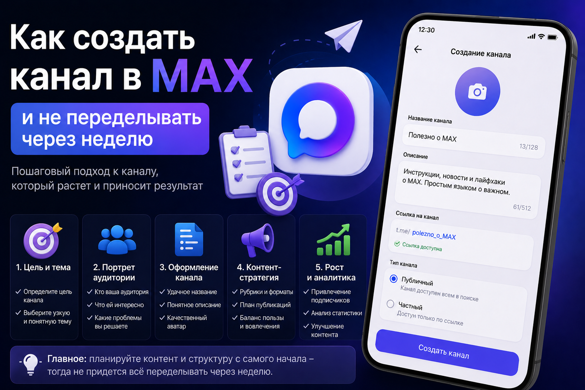Как создать канал в MAX