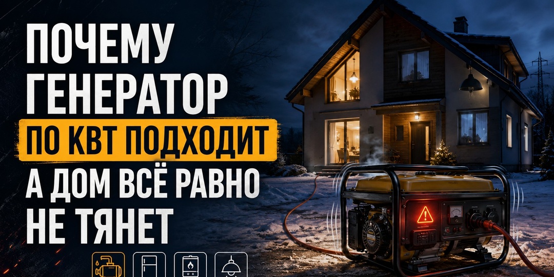 Почему генератор для частного дома часто выбирают неправильно, даже если по кВт всё сходится