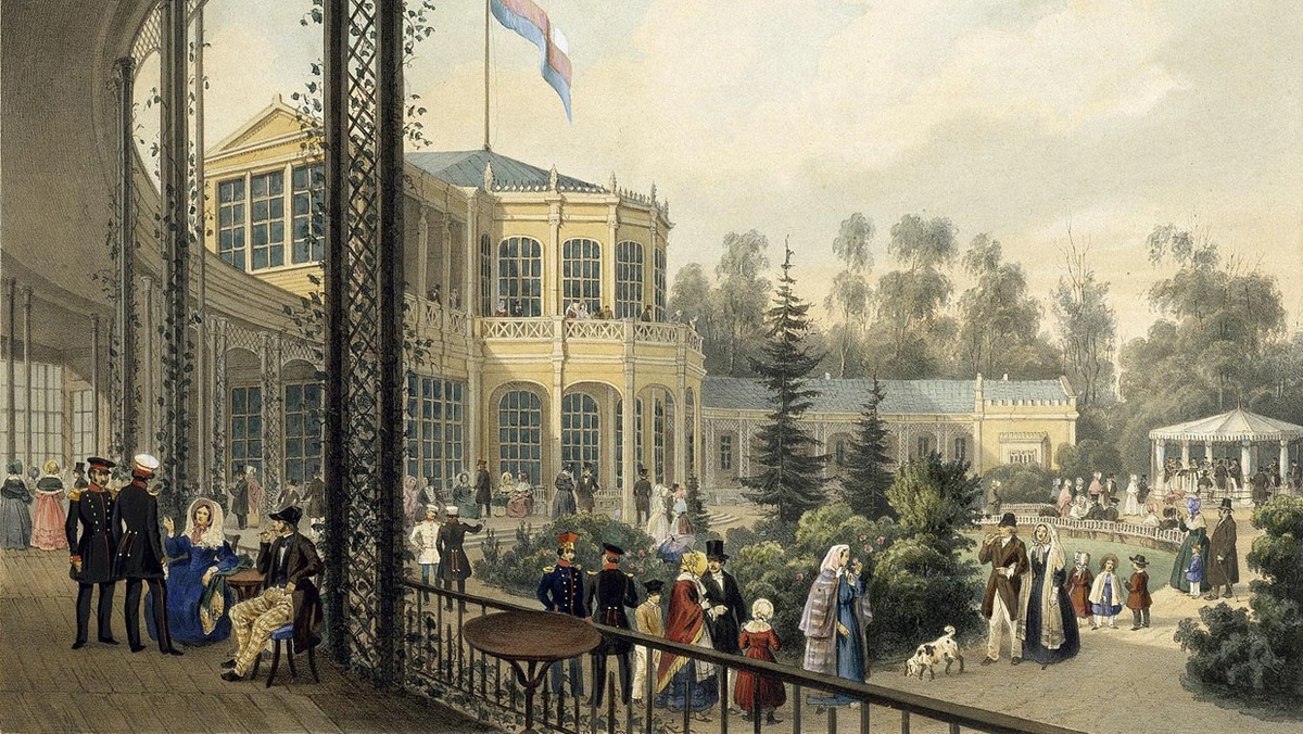 Павловский вокзал. Литография К. Шульца, 1845 год