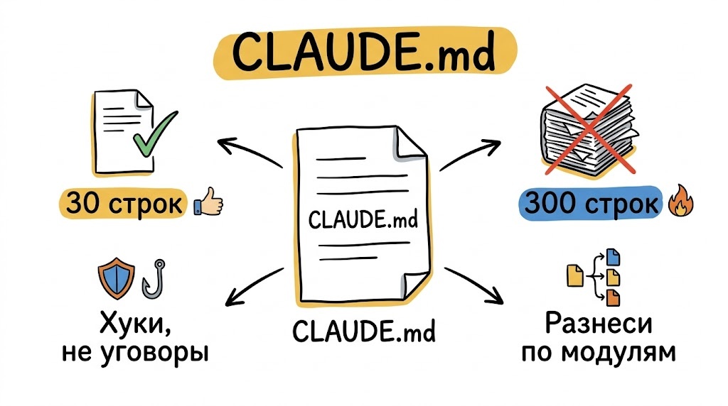 CLAUDE.md, AGENTS.md, .cursorrules. Разбираем на цифрах и реальных кейсах, почему «полная документация для агента» снижает качество работы, и как написать инструкцию, которая реально работает.