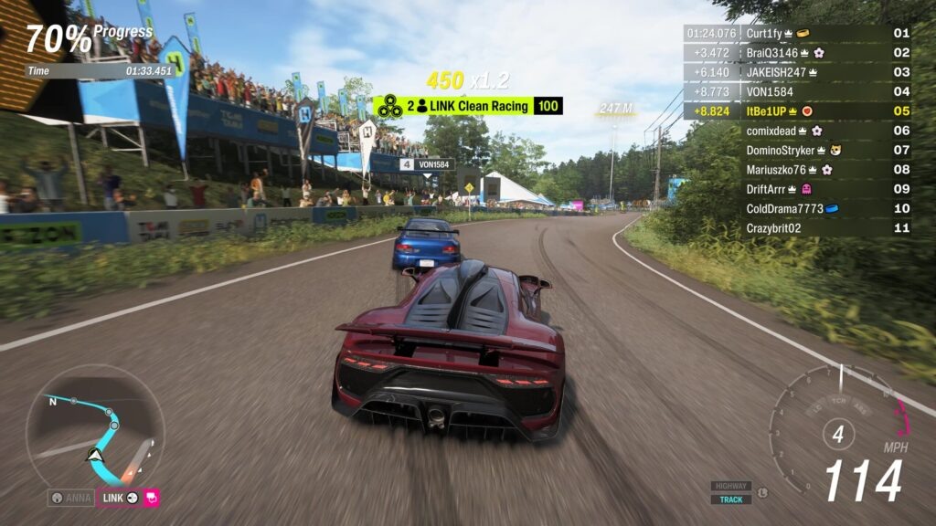    Clean Racing Link Skill проще получить в мультиплеерной гонке, если ехать рядом с группой и не устраивать аварии.