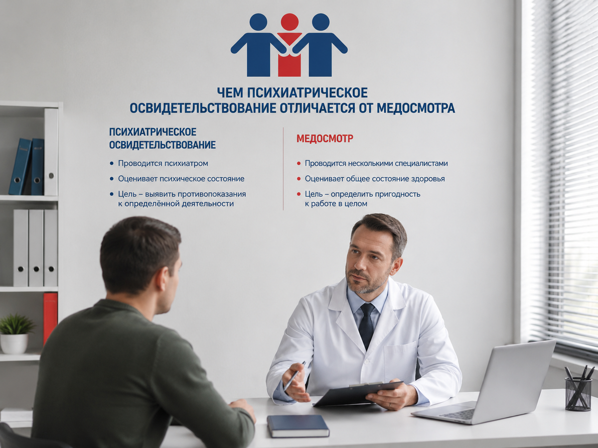 Чем психиатрическое освидетельствование отличается от медосмотра

