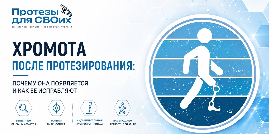 Хромота после протезирования: почему она появляется и как её исправляют