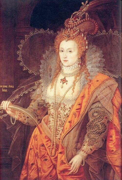 Елизавета I. Радужный портрет. Авторство приписывается Исааку Оливеру( 1556-1617) или же Маркусу Герартсу-младшему( 1561-1636)