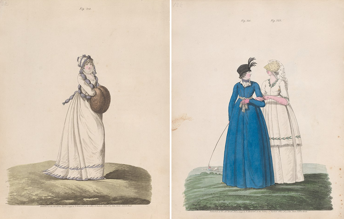 Иллюстрации из "Gallery of Fashion", 1800