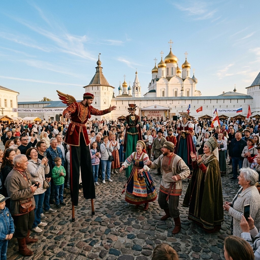 Фестиваль уличных театров 2026 в Муроме (фото создано с помощью ИИ)