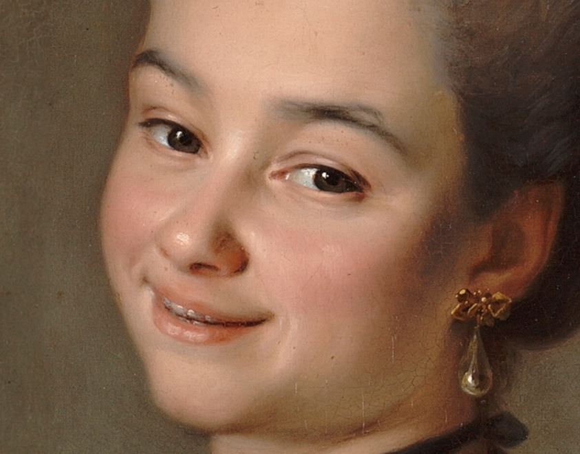 "Портрет Екатерины Нелидовой", Дмитрий Левицкий, 1773. (с) Из коллекции Русского музея. Деталь.
