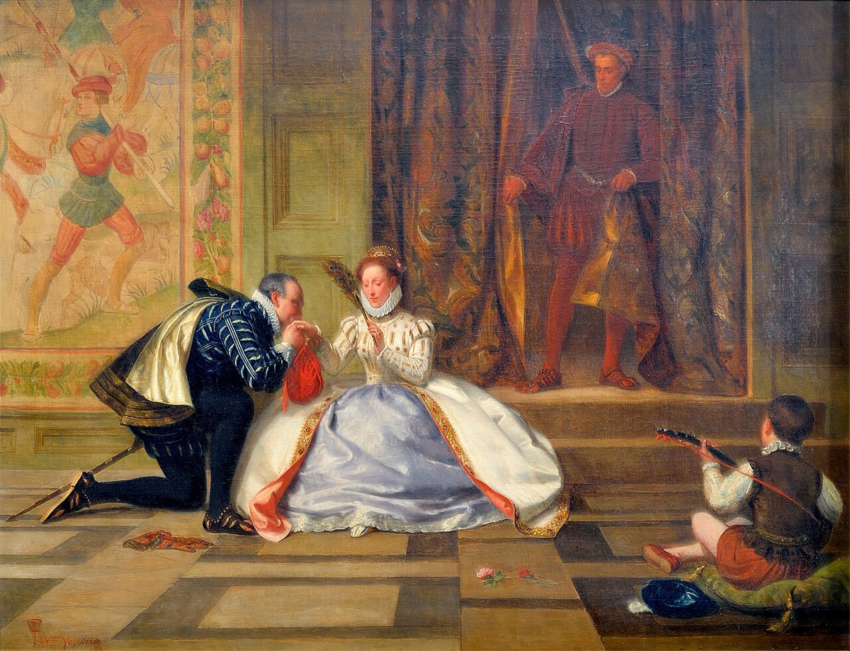 «Королева Елизавета и граф Лестер». Художник Уильям Фредерик Йимз (1865) https://ru.wikipedia.org/wiki/Елизавета_I