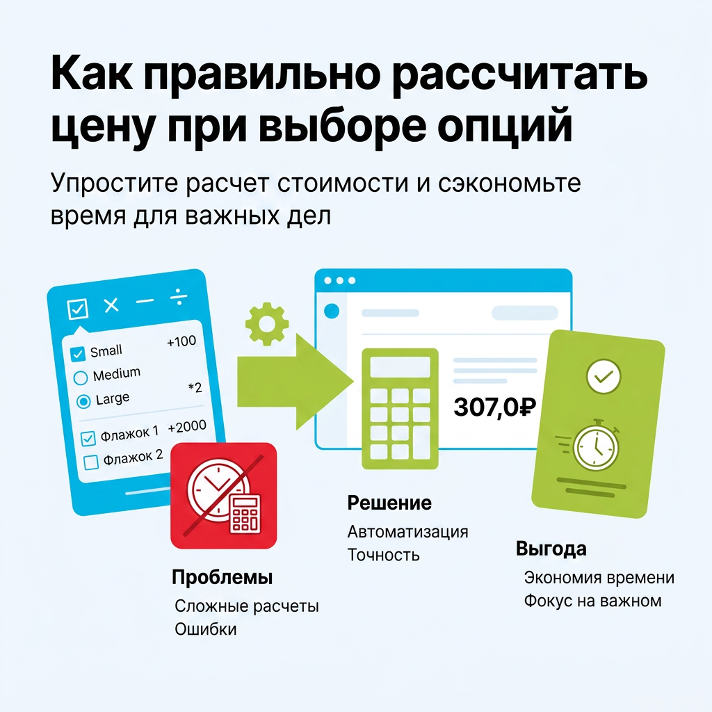    Как правильно рассчитать цену при выборе опций
