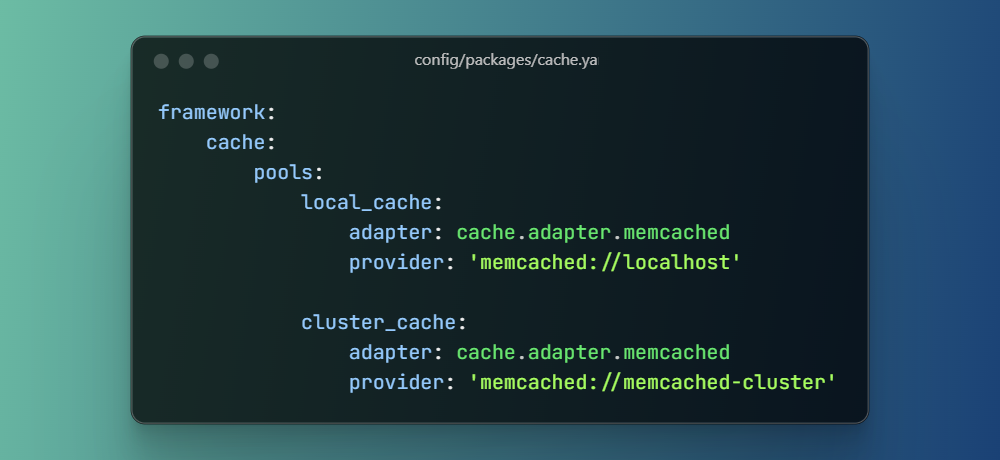Базовая конфигурация cache pools в Symfony (yaml конфиг).  