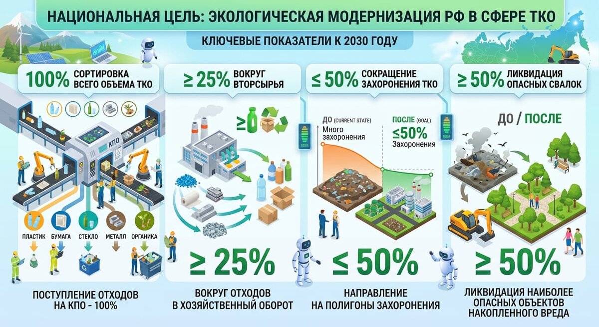 Инфографика: ликвидация наиболее опасных объектов (свалок).