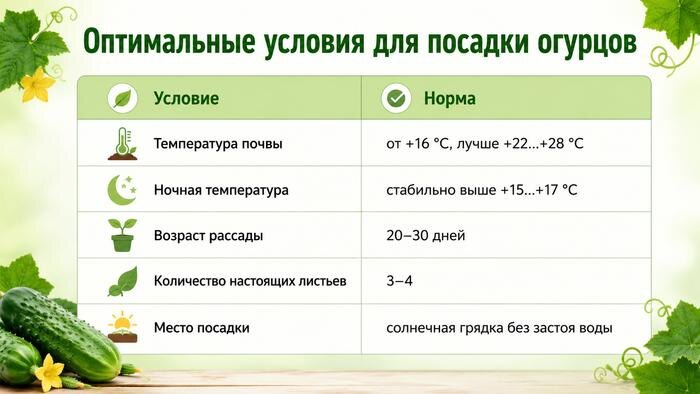 Большой гид по огурцам 2026: когда сажать, оптимальные условия посадки, температура и нюансы. Фото © ChatGPT / Софья Кузнецова