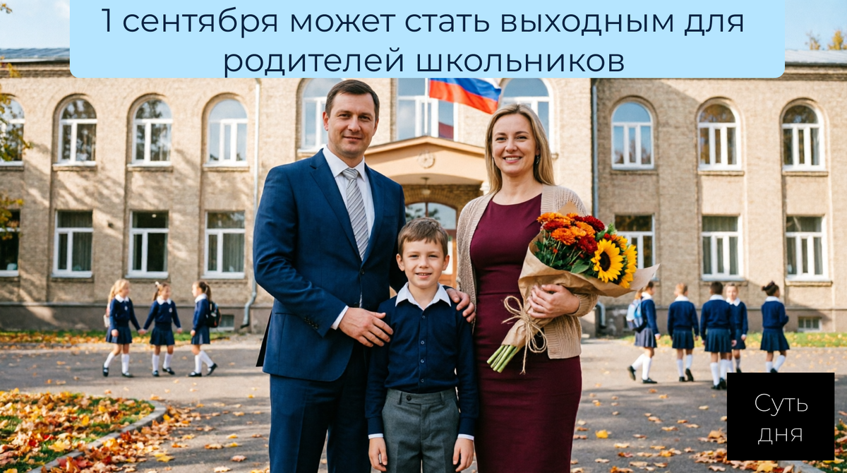 1 сентября может стать выходным для родителей школьников