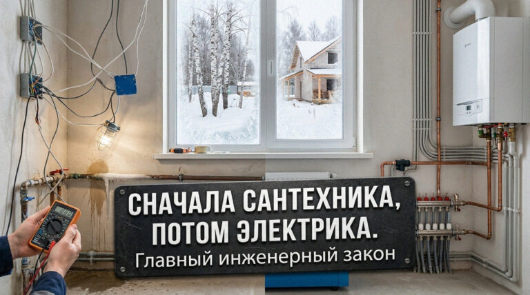    Что делать сначала: прокладку кабелей или разводку труб?
