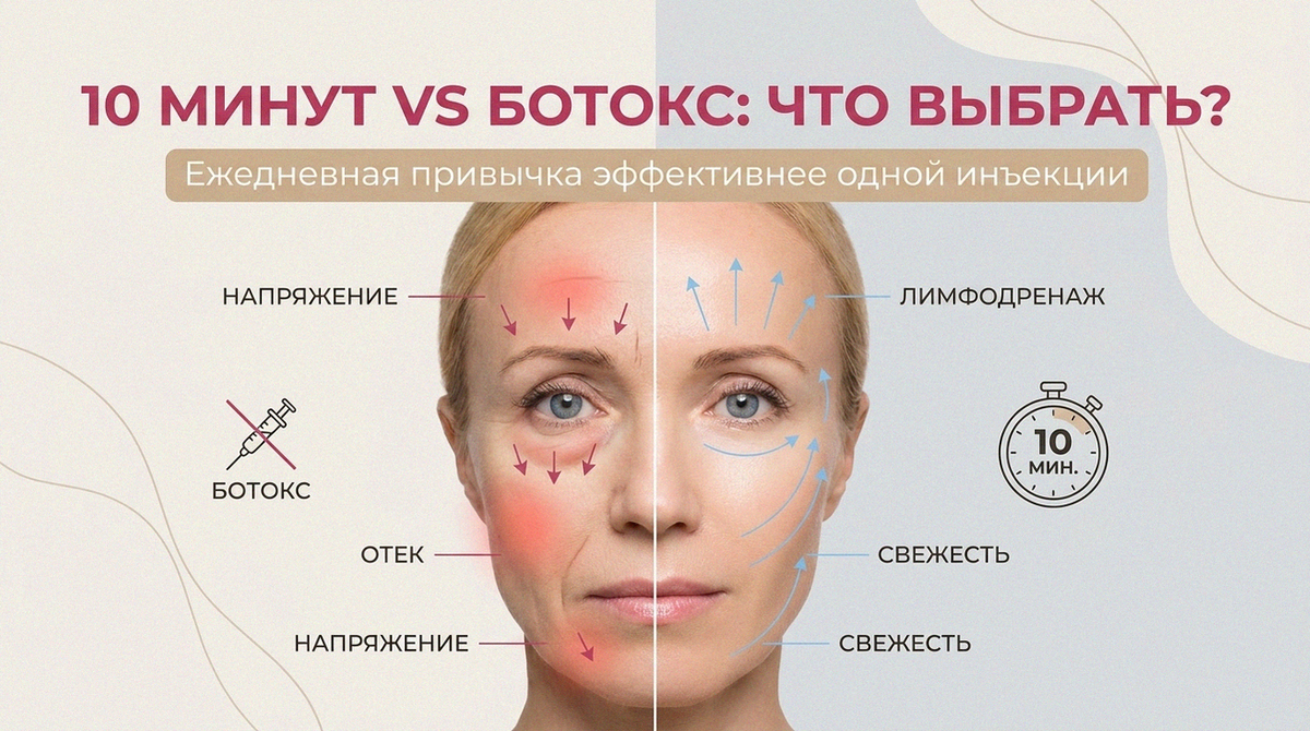 фото до после девушки где одна половинка под ботоксом, вторая после гимнастики для лица