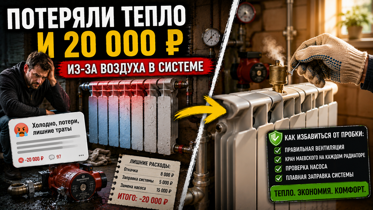 Потеряли обогрев из-за воздуха — переплатили 20 тысяч: как правильно выгнать пробки из отопления