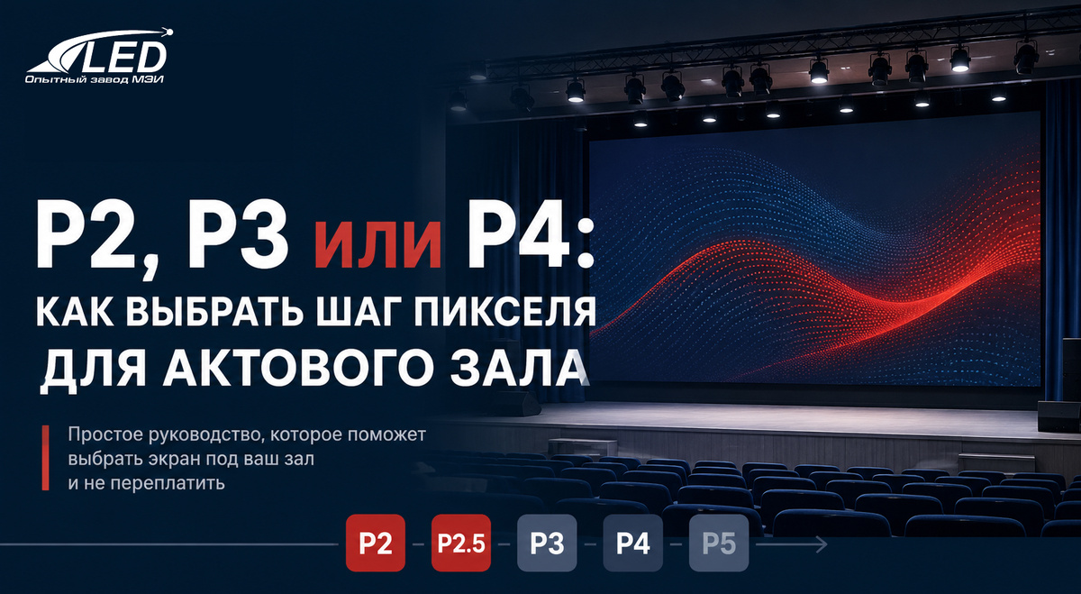 Какой шаг пикселя выбрать для светодиодного экрана в актовый зал