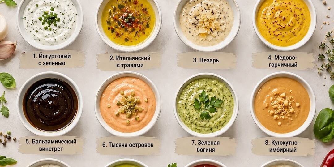 🥗 Секрет идеального салата: 12 заправок, которые превратят обычные овощи в шедевр!