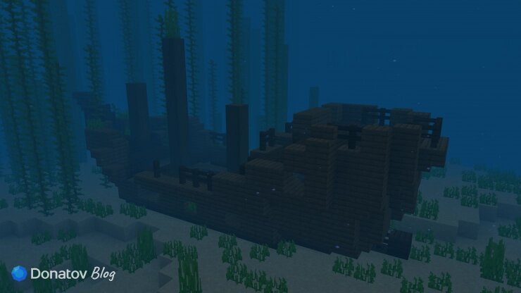    Затонувший корабль в Minecraft