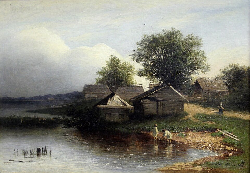 Резанов Виктор Михайлович - Деревенский пейзаж  1875.