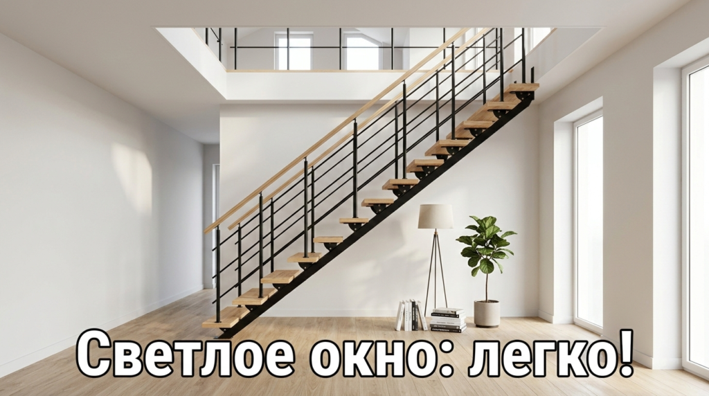    Изображение, иллюстрирующее способ прохождения оконных проемов с использованием профиля, с акцентом на сохранение естественного света. OK.Levin
