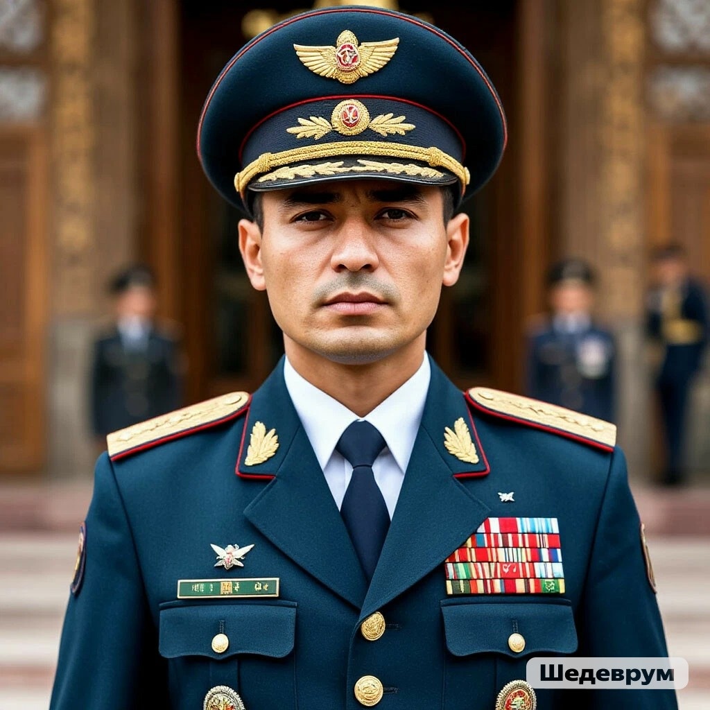 Узбекистан: местный офицер. Фото из нейросети "Шедеврум"