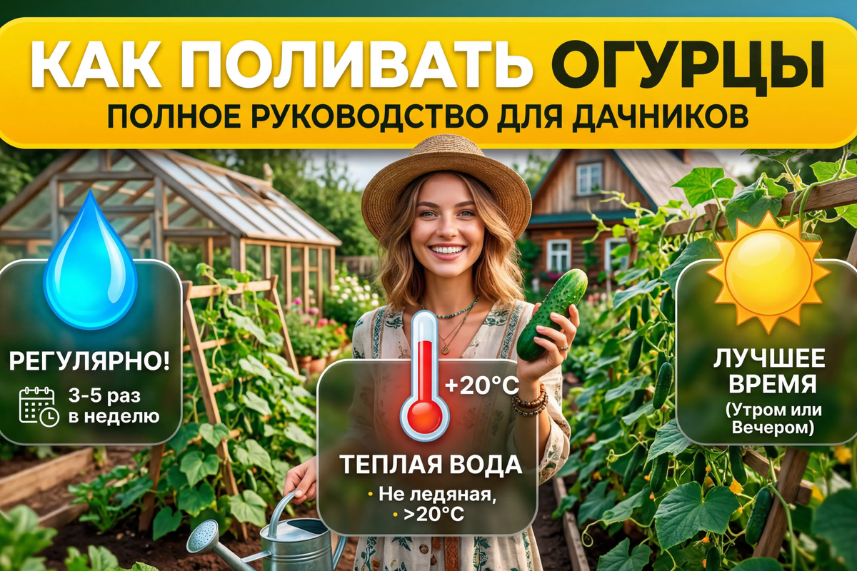     Как поливать огурцы в июне 2026, чтобы они росли как сумасшедшие