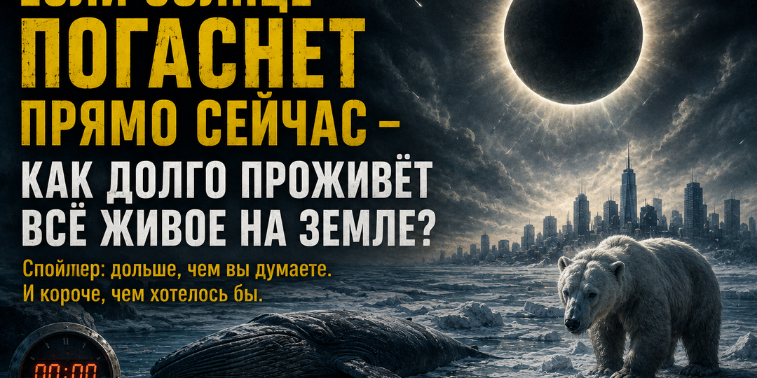 ЕСЛИ СОЛНЦЕ ПОГАСНЕТ ПРЯМО СЕЙЧАС — КАК ДОЛГО ПРОЖИВЁТ ВСЁ ЖИВОЕ НА ЗЕМЛЕ