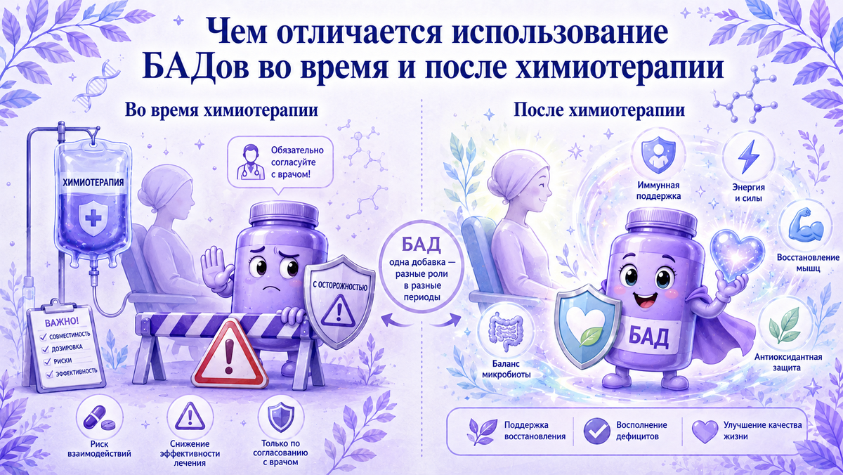 Прием БАДов во время и после химиотерапии