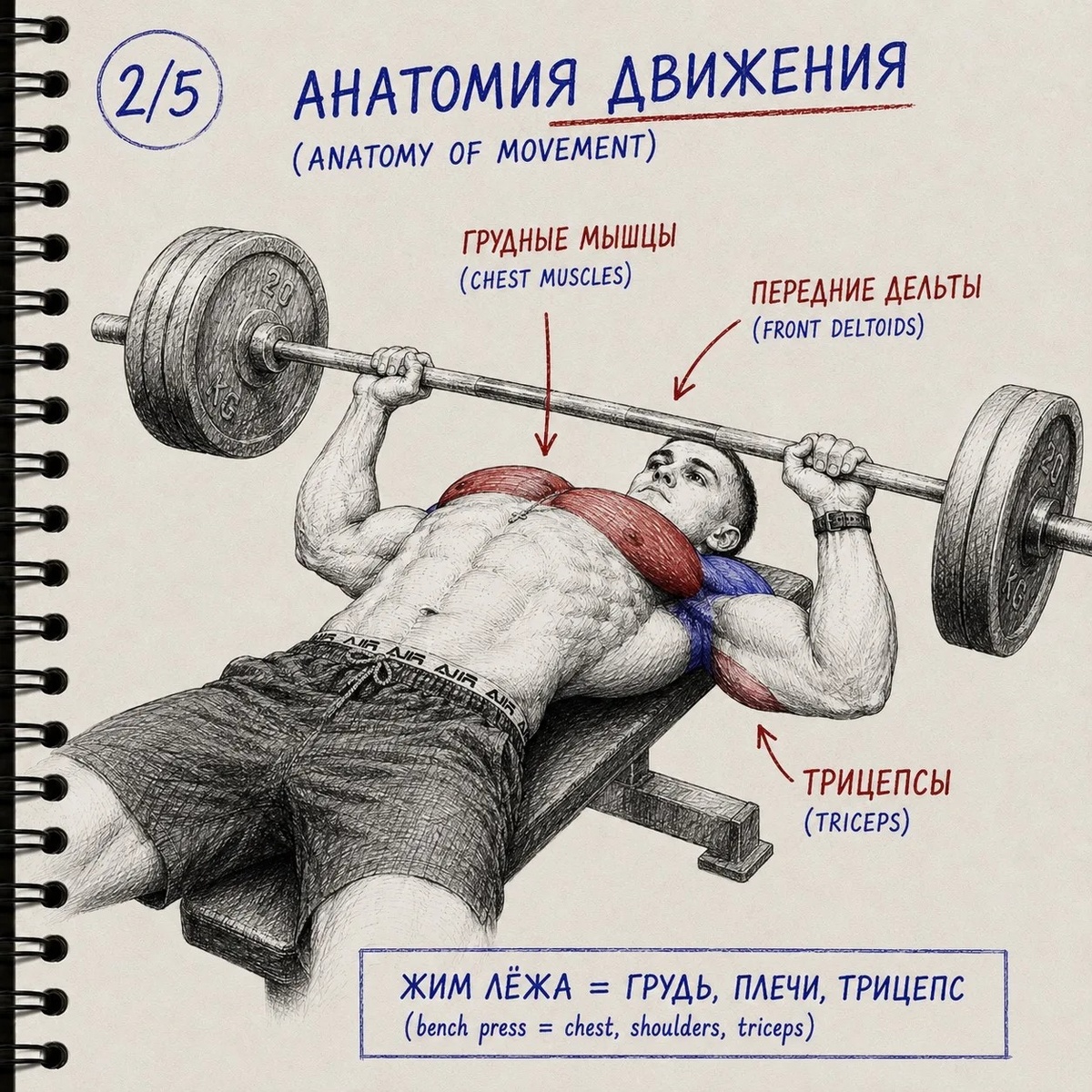 Второй слайд по технике жима.