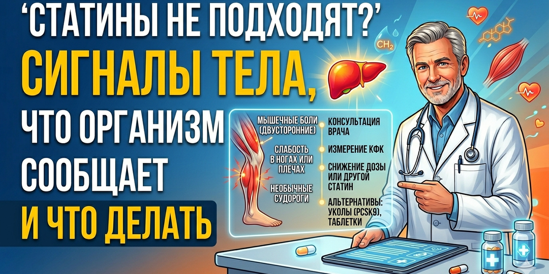 Какими симптомами организм сигнализирует, что статины вам не подходят (и что делать в этом случае)