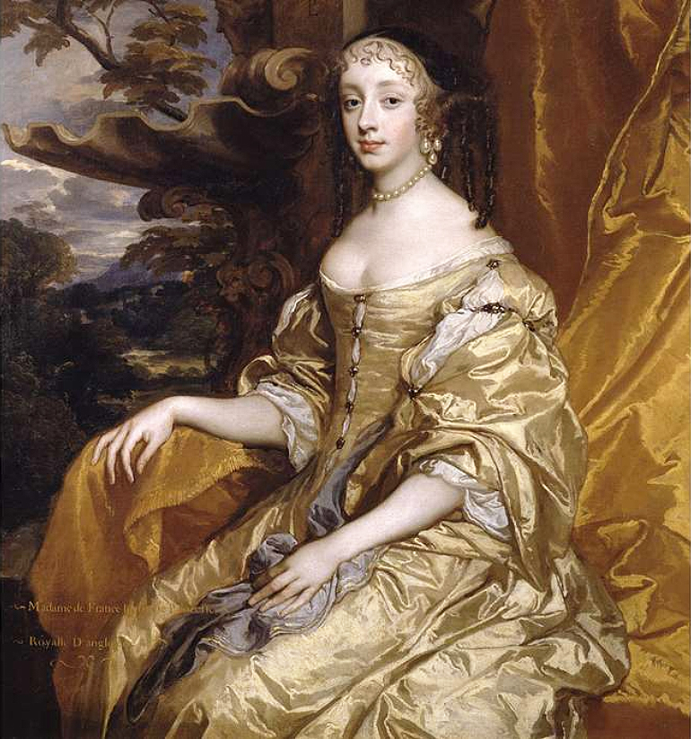 Генриетта Анна Стюарт, герцогиня Орлеанская кисти Лели https://en.wikipedia.org/wiki/Henrietta_of_England