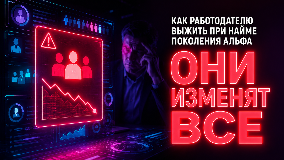3D-иллюстрация, показывающая кризис в HR-системе из-за выхода поколения Альфа на рынок труда.