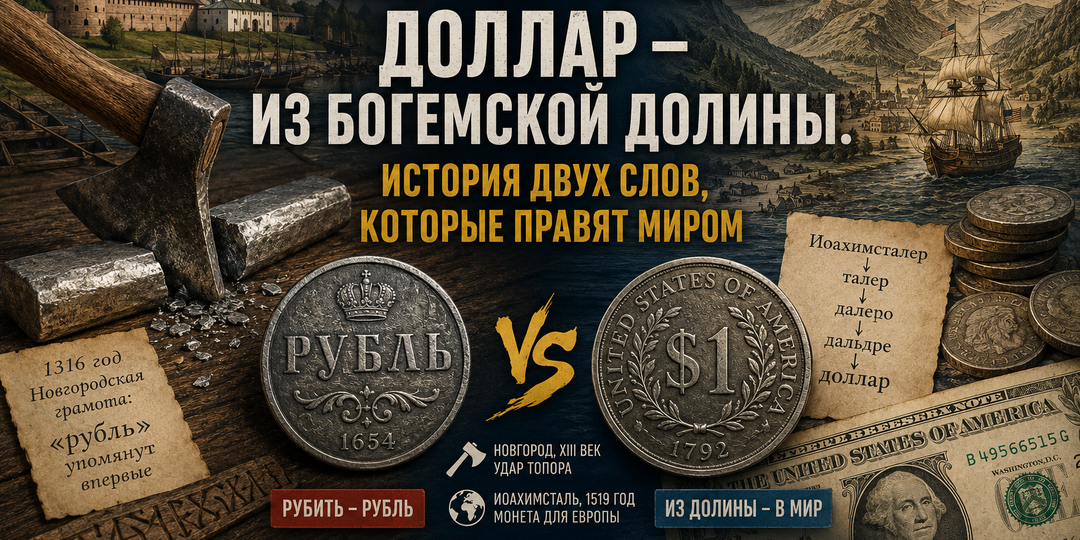 Рубль — от топора. Доллар — из богемской долины. История двух слов
