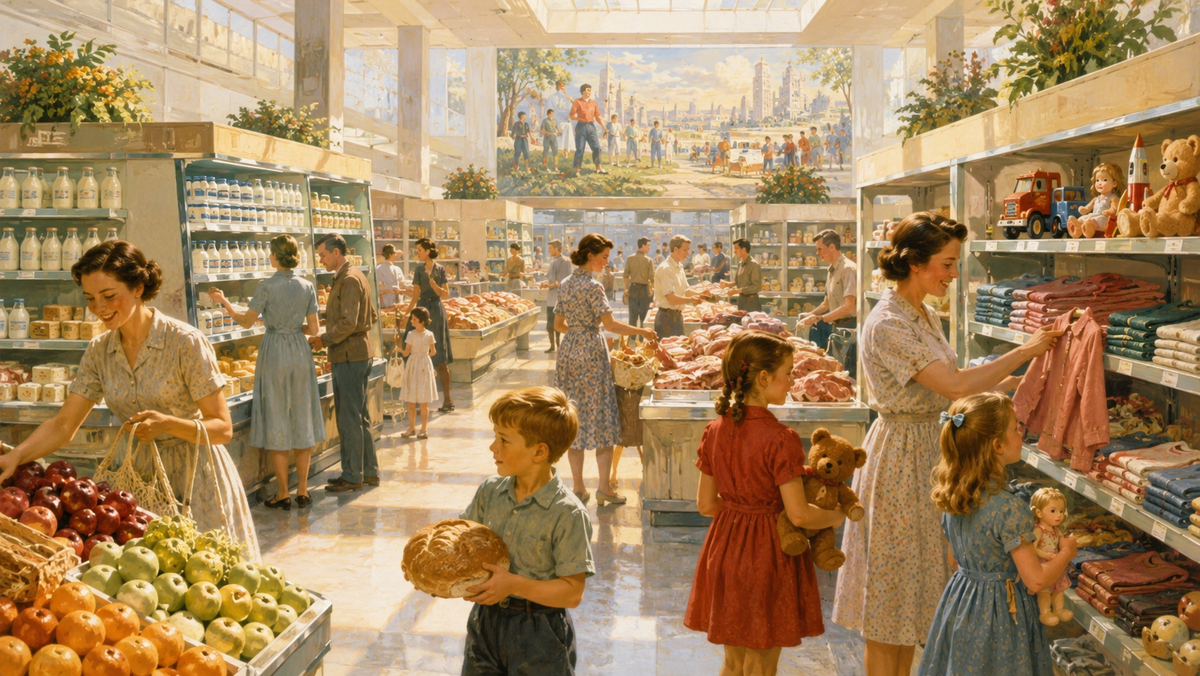 Магазин без кассы. Хлеб, молоко, мясо, одежда — бери, если нужно 