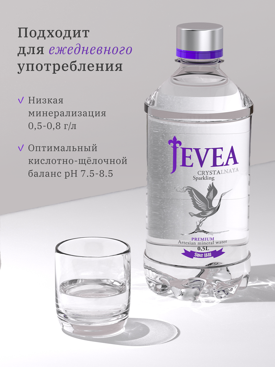JEVEA с газом 0,5 л. - Лучший выбор летом в жару. 