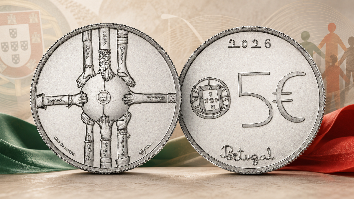 Монета Португалии 5 евро «Мультикультурализм»
