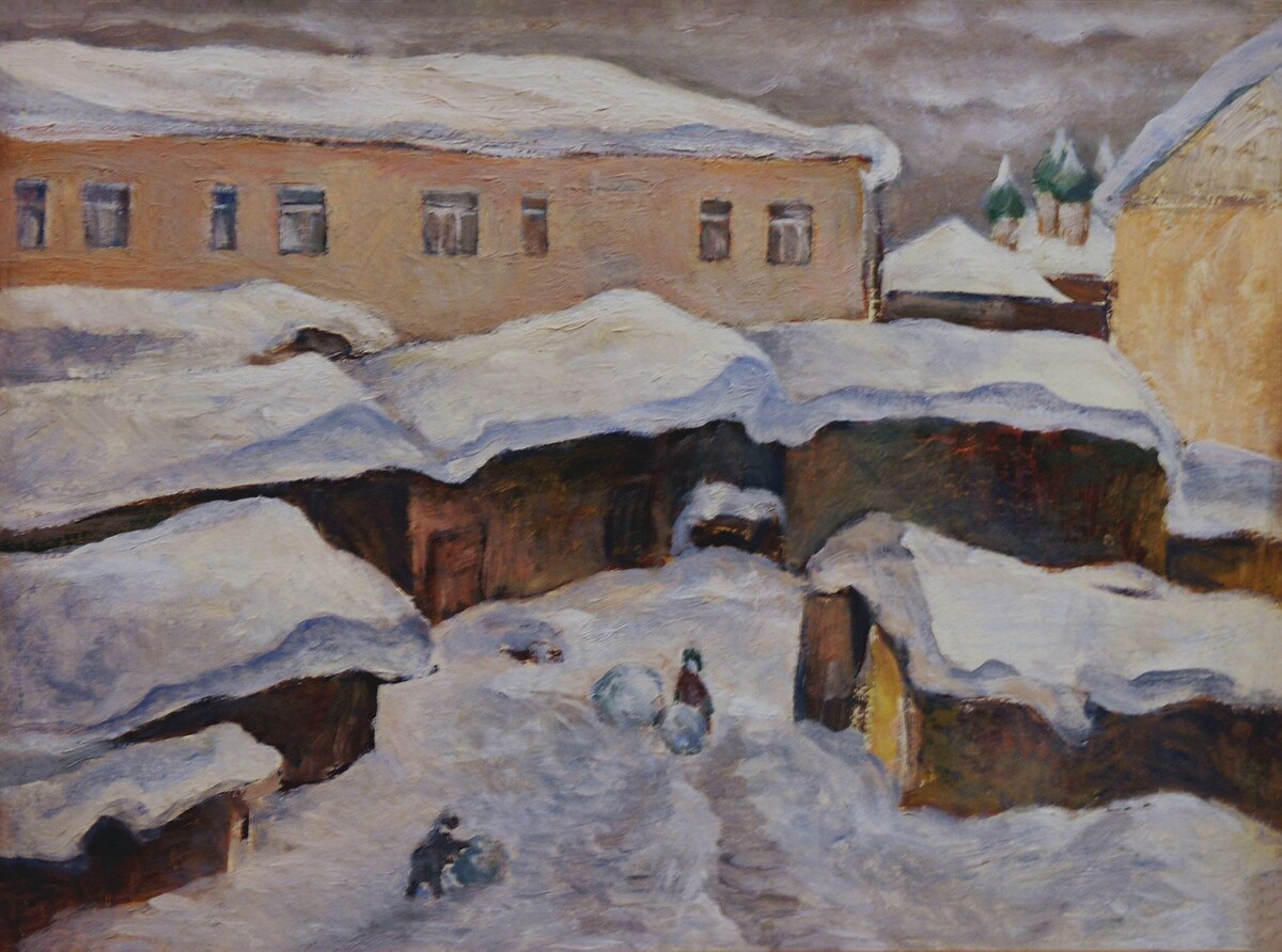 Николай Пшизов с учениками, студентами педагогического училища. Майкоп (Адыгея). 1971 год. На обороте надпись - "Дорогому Николаю Сергеевичу от 3-"г" курса".