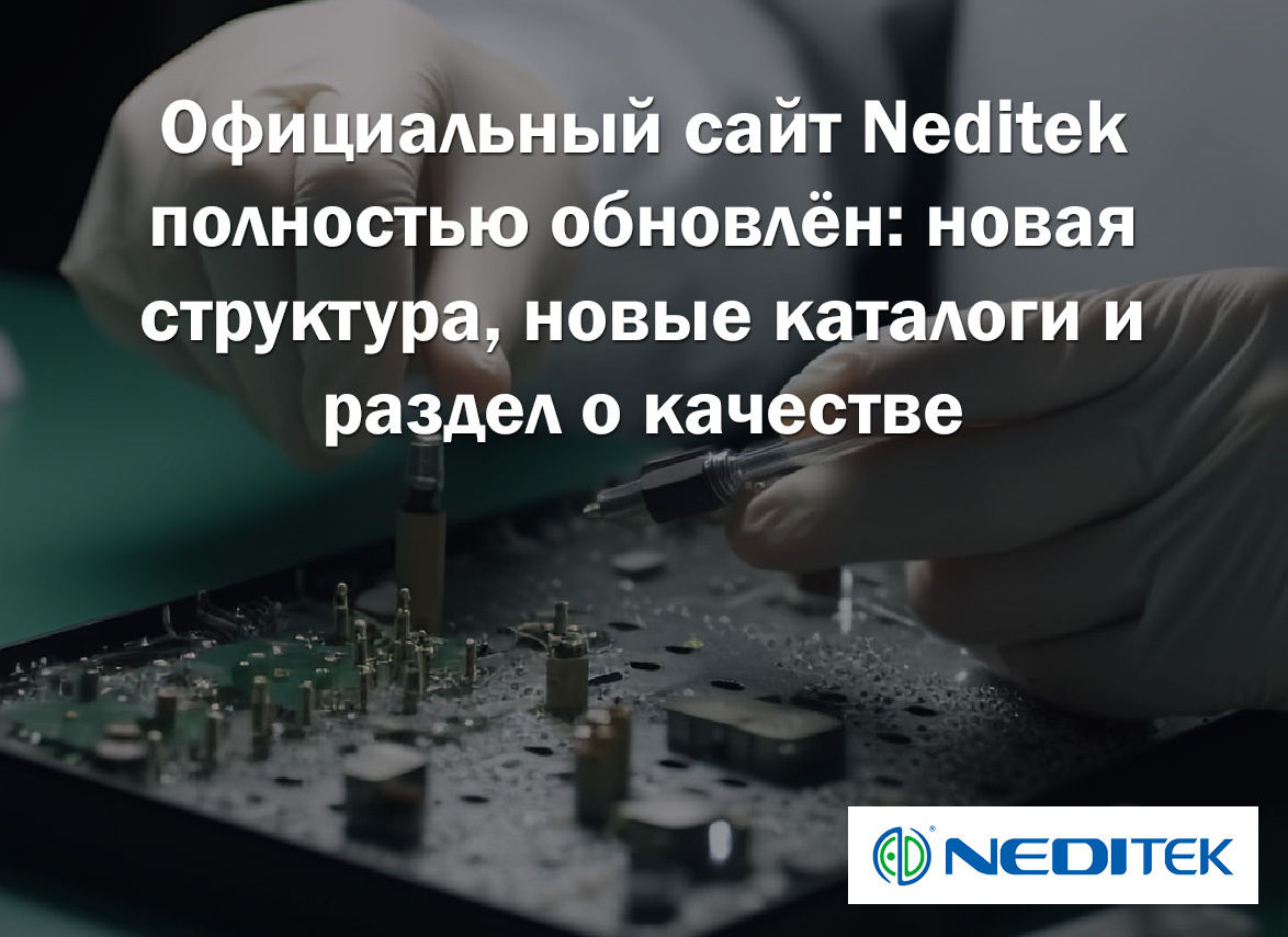 Официальный сайт Neditek полностью обновлён: новая структура, новые каталоги и раздел о качестве