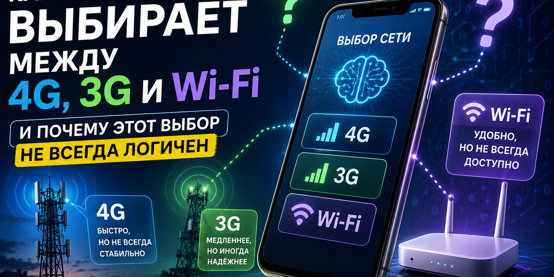 Как смартфон выбирает между 4G, 3G и Wi-Fi — и почему этот выбор не всегда логичен