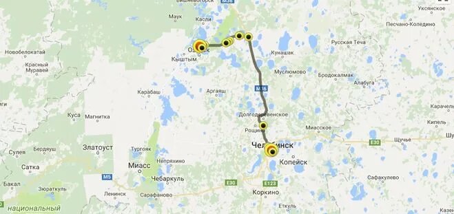 Карта района: Челябинск-40 стоит в 70 км от настоящего Челябинска. На советских картах города не было