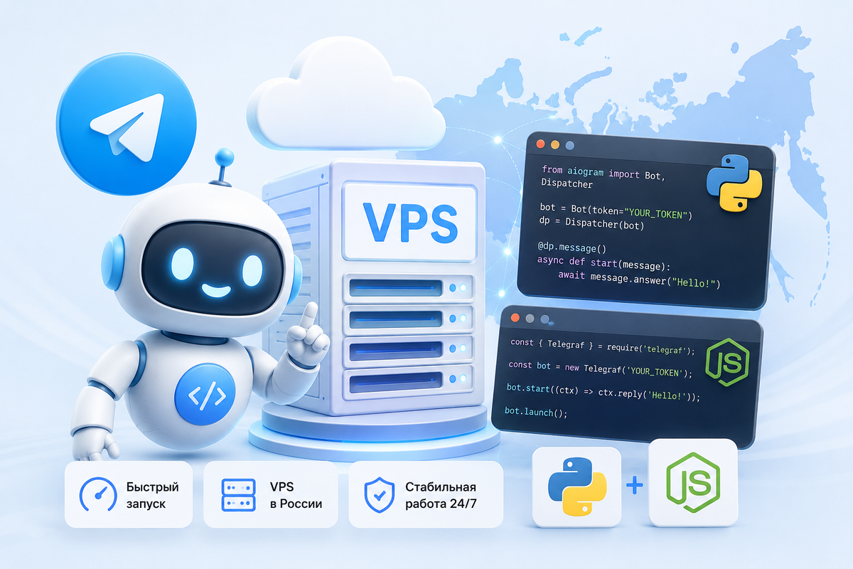 Размещение Telegram-бота на VPS для Python и Node.js
