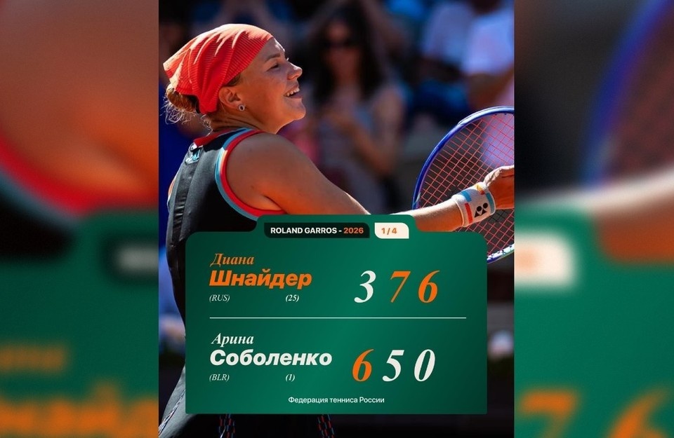    Шнайдер одержала победу со счетом 3:6, 7:5, 6:0. Фото: Федерация тенниса России