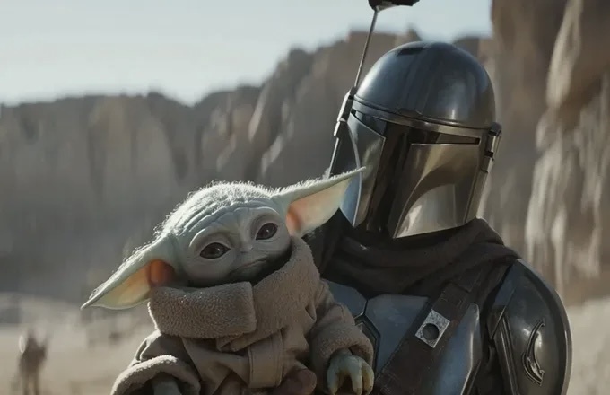 Кадр из фильма «Мандалорец и Грогу» (The Mandalorian & Grogu), реж. Джон Фавро, 2026 / Lucasfilm, Walt Disney Pictures.