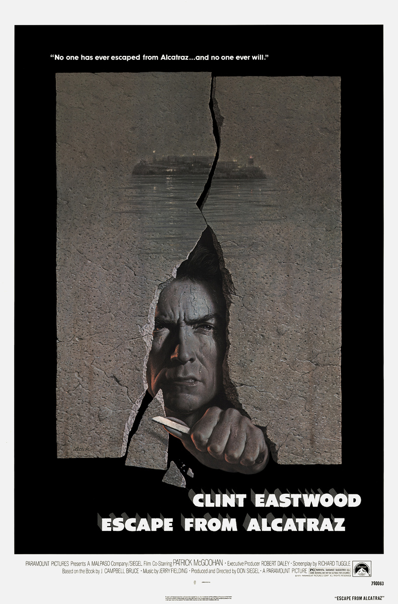 постер к фильму “Побег из Алькатраса” (1979, Escape from Alcatraz), режиссер Дональд Сигел  | источник фото  imdb