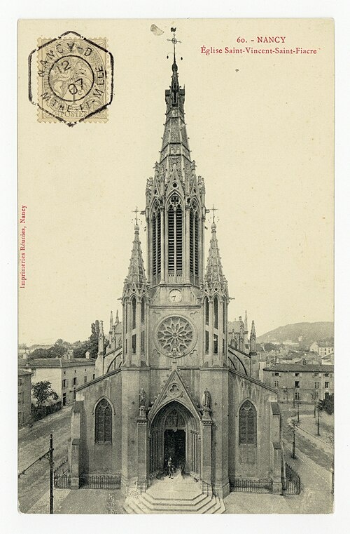 Храм Святого Фиакра. Авторство: By Imprimeries réunies de Nancy - https://galeries.limedia.fr/ark:/31124/d03zmqspm3ltpvm6/, Public Domain, https://commons.wikimedia.org/w/index.php?curid=144195463
